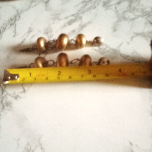 Artisan Mixed Metal White Gold Mid-Century Modern Dangle Drop Earrings - Picture 3 of 7